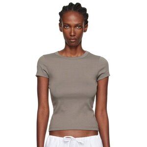 FLORE FLORE Taupe Car Baby M T-shirt Rib-knit organic cotton.